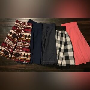 LOT OF 5 PULL ON SKIRTS GREAT CONDITION AND ELASTIC WAIST